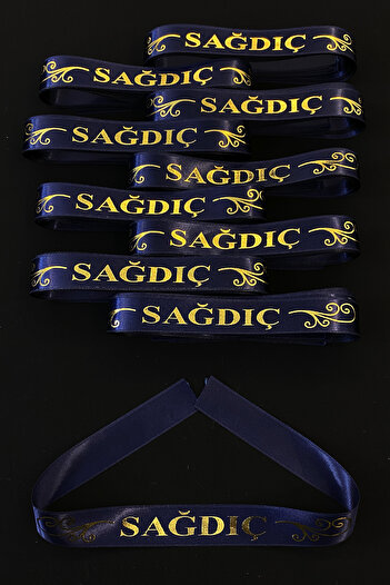 ZEYMERADE Navy Blue Groomsmen Arm Ribbon, 10 Pieces Arm Wristband Bands, Henna Night Wedding Bride Bachelorette Promise