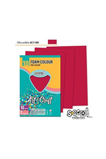 S COOL Red foam sheets, 10 pcs/set, 20x30 cm - S-COOL