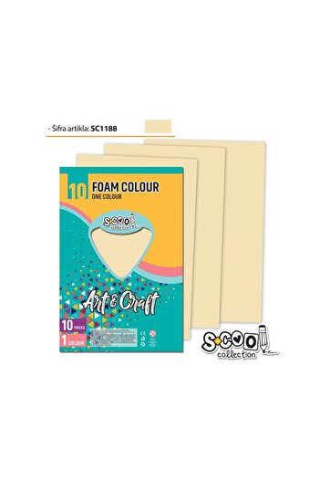 S COOL Beige foam paper, 10 pcs/set, 20x30 cm - S-COOL