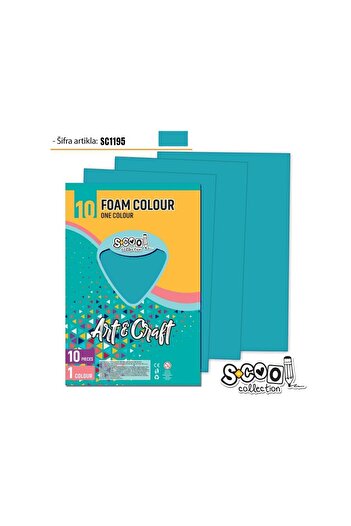 S COOL Turquoise foam paper, 10 pcs/set, 20x30 cm - S-COOL