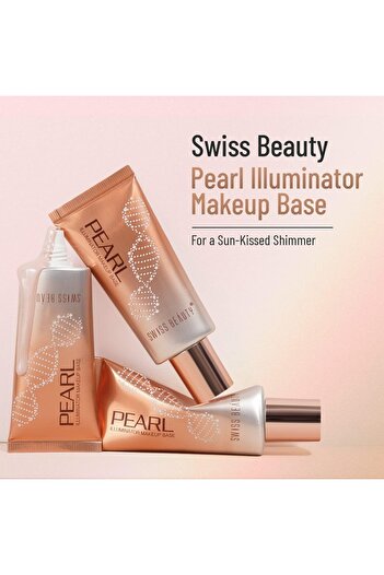 SWISS BEAUTY Foundation Pearl Illuminator Liquid Highlighter, Golden-Pink, 35g