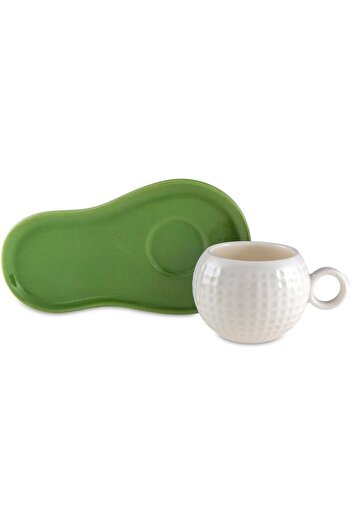 STOREMAX Golfline White Cup Green Plate Single Cup Set 1088605