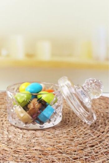 STOREMAX Luxury Mini Glass Sugar Bowl & Glass, Cut Glass Luxury Sugar Bowl 7.5Cm*9.2Cm - 06641 1088605