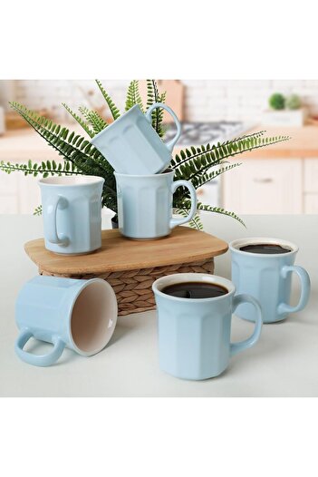 STOREMAX Blue/Cream Mug 9 cm 6 Pieces 405/030 1088605