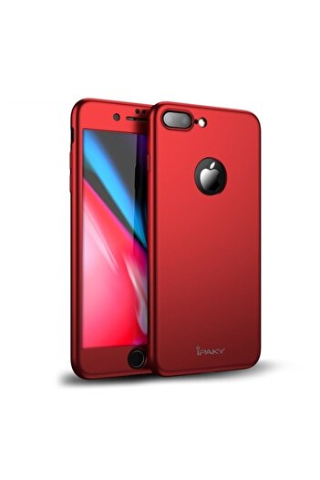 SOHO IPAKY Full Cover 360 Case for Apple iPhone 8 Plus - Red + Free Screen Protector