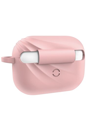 SOFAL Pink silicone case with carabiner, compatible with Apple AirPods Pro