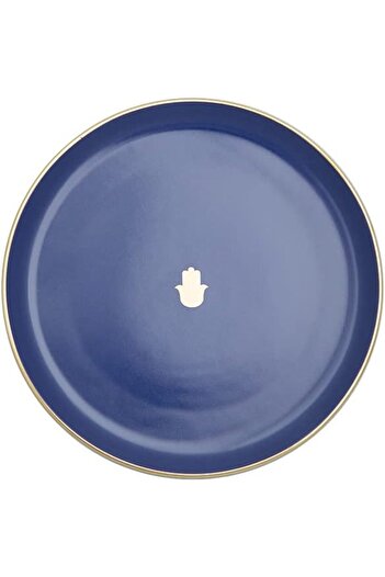 STOREMAX Goldwhirl Glamorous Flat Plate in Dark Blue, 20 Cm, Turquoise Trendflash 467437
