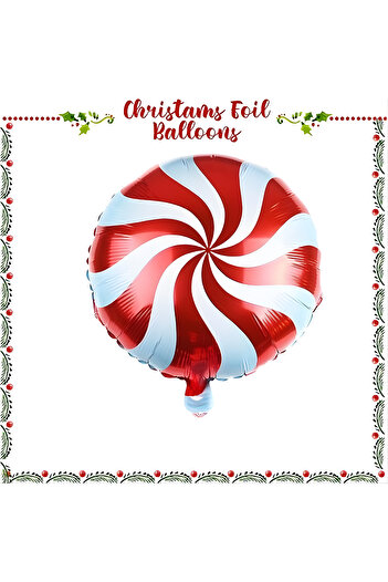 MAHLA 45cm - Red Candy Christmas Foil Balloon - Christmas Ornament - Balloon - 1 Piece