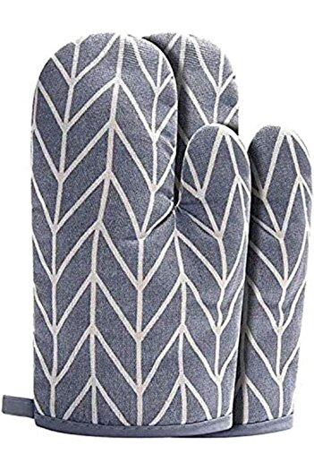 RADIOTRONICS YOUBAMI Cotton Kitchen Oven Mitt Glove, Grey