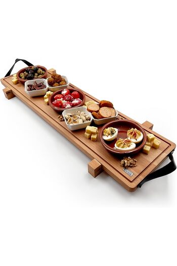 STOREMAX Goldwhirl Wooden Serving and Presentation Board, Solid Wood Nut and Fruit Presentation Board, Breakfast Presentation Tray