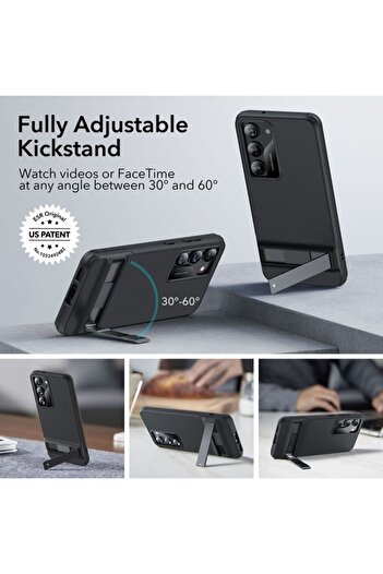 ESR Case for Samsung Galaxy S23, Air Shield Boost Kickstand, Translucent Black