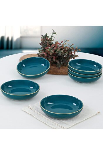 STOREMAX Petrol Blue Ring Snack Bowl/Sauce Bowl 13 cm 6 Pieces 1088605