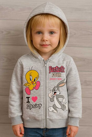 gigigiyim Karakter Printed Three String Girls' Jacket