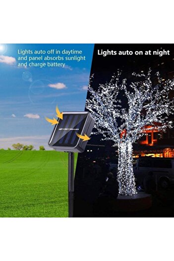 GLAMSI Decorative solar system 10 m, 100 LEDs, cool white, outdoor