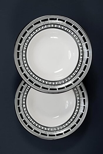 STOREMAX Goldwhirl Aurelia Set of 2 27 cm Patterned Pasta Bowls Set Trendflash 467437