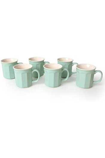 STOREMAX Green/Cream Mug 9 cm 6 Pieces 307/030 1088605