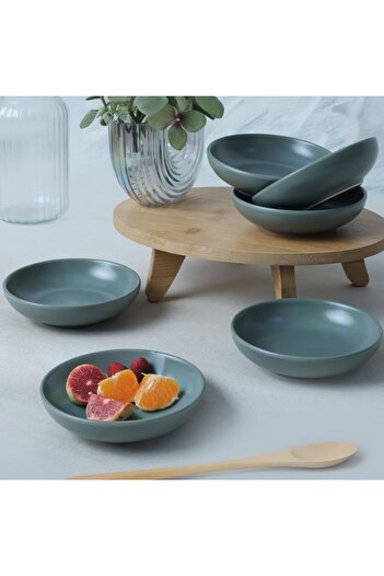 STOREMAX Matte Green Ring Snack Bowl/Sauce Bowl 13 cm 6 Pieces 322 1088605