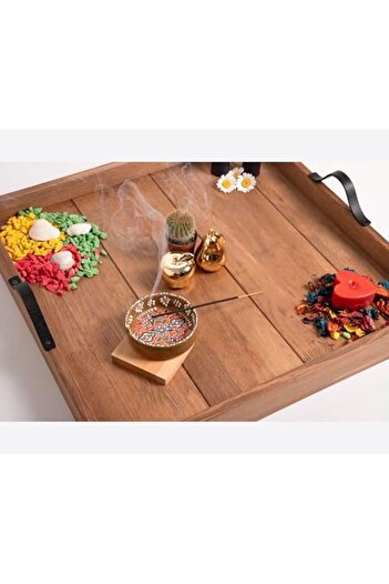 STOREMAX Wooden Serving and Presentation Tray Walnut Color - 60X60 cm 1088605
