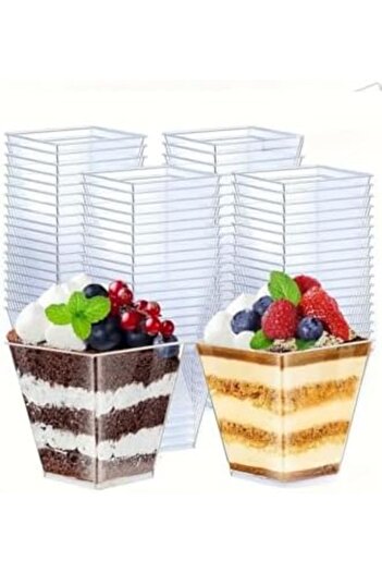 STOREMAX Cubic Prism Bowl Mica Coverless Presentation Container 20Pcs 200 Cc 1088605