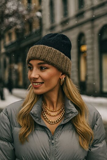 MARBERRY Black Brown Detailed Women's Beret