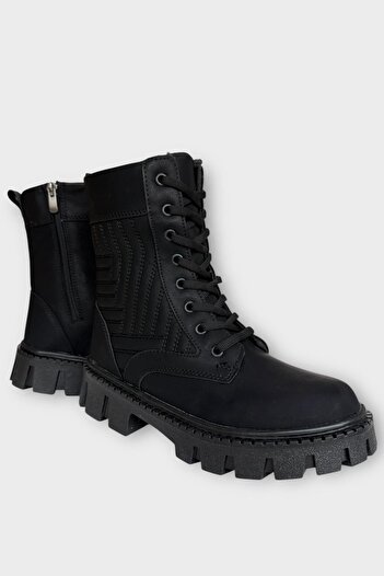 Liger Winter Lace-Up Zippered Long Women's Boots Black
