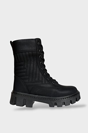 Liger Winter Lace-Up Zippered Long Women's Boots Black