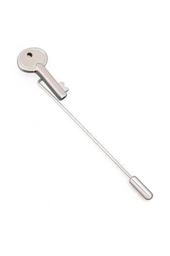 6AM Ceremony Silver lapel pin with key pendant