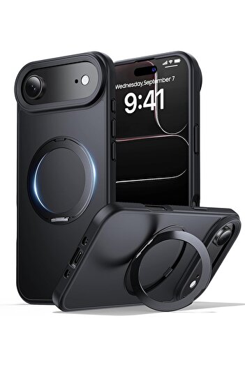 m.tk moveteck Apple iPhone 17 Air Case Magsafe Ring 360 Rotatable Ring Stand Armor Matte Magnetic Cover