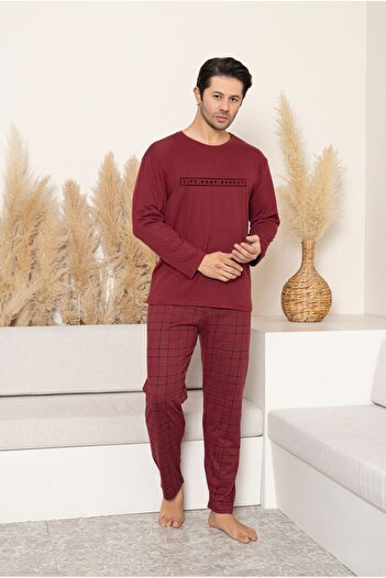 Sude HOMEWEAR طقم بيجامة رجالي مقاس كبير