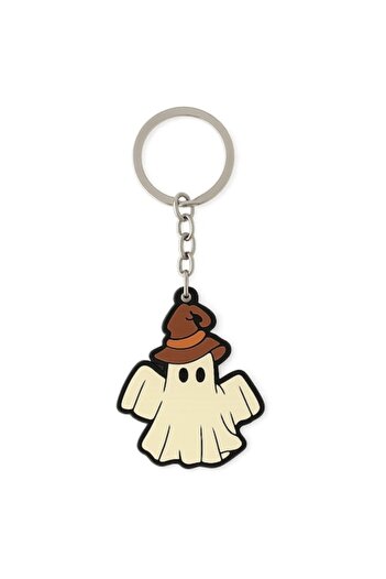 OEM Breloc cu fantomă de Halloween, alb, 9 cm, accesoriu pentru chei și genți