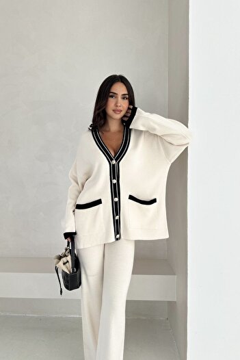 Noi Belis Oversize Pocket Detailed Knitwear Bottom-Top Set Aw25Au0022