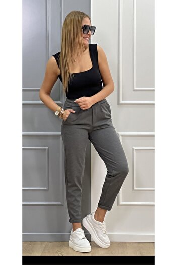 Double.Tt Women's Waist Elastic Lace Closure Double Leg Ankle Length Full Lycra Extra Comfortable High-End Pants