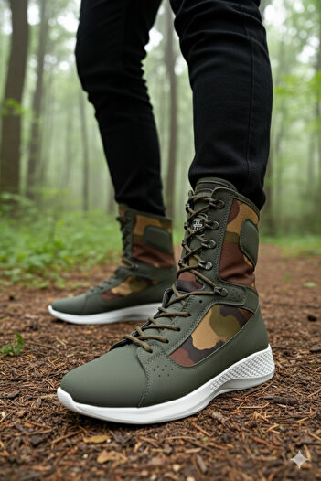 Zerenyus Verton Lace-up Casual Ανδρικές Στρατιωτικές Μπότες για εξωτερικούς χώρους Χακί