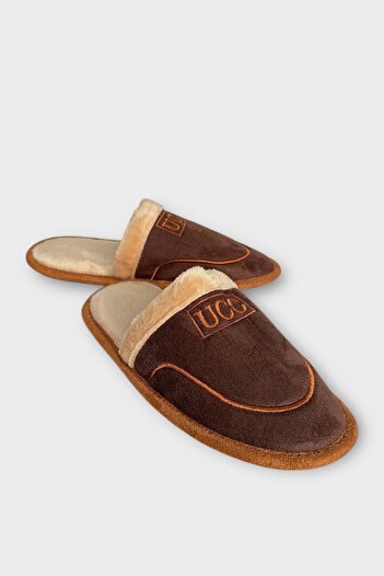 Liger Παντόφλες οικιακής χρήσης Unisex με αντιολισθητική σόλα από βελούδινο εσωτερικό ΚΑΦΕ