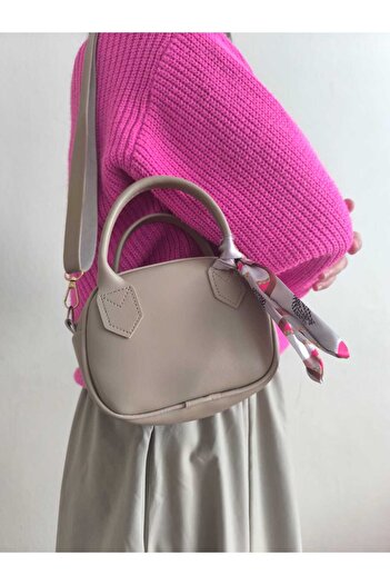 Butik Tuğbam Women's Mini Size Plain Scarf Detailed Shoulder Bag