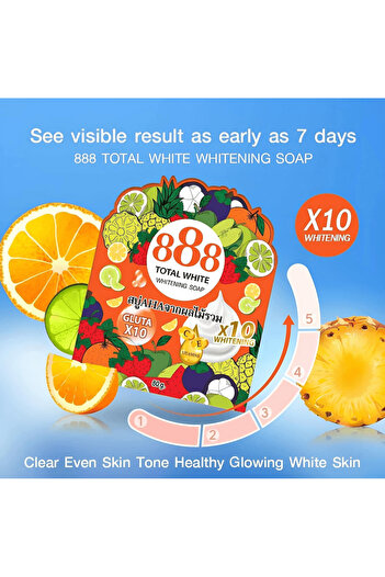 888 TOTAL WHITE 10 X Whitening Soap - 80 g