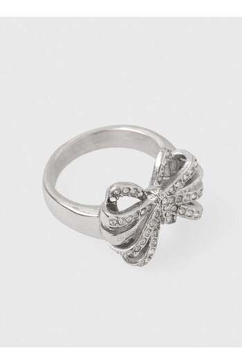 Guess Crystal Bow Detail Single Circle Ring