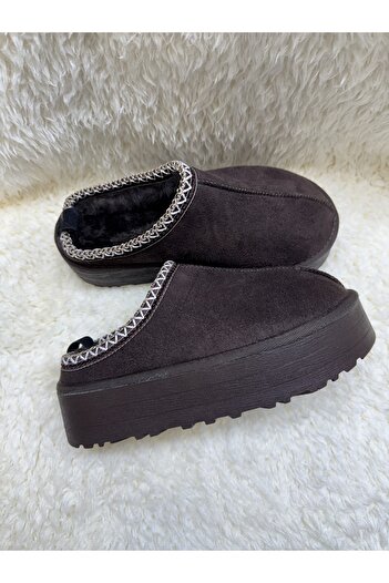 M Miel Women's Striped Slippers with Thick Wool Lining