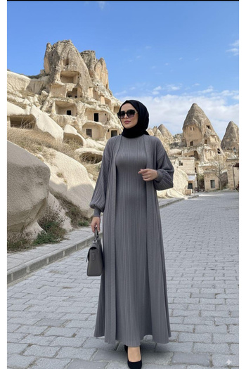 AXXAN Knitwear Long Vest Suit Zero Sleeve Long Cardigan 2-Piece Suit Is Sleeveless