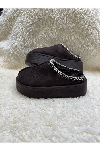 M Miel Women's Striped Slippers with Thick Wool Lining