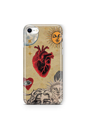 FLAMENKO iPhone 6 Plus / 6S Plus Transparent Phone Case with Sun and Heart Collage Pattern