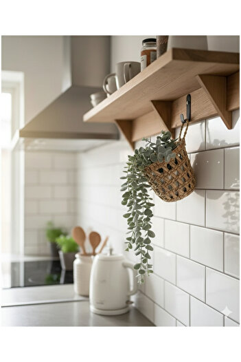e&e süs dükkanı Decorative Straw Flower Pot Basket Model Home Kitchen Children's Room Bathroom Organizer Basket