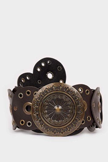 DeFacto Women's Big Buckle Faux Leather Belt G3289Axns