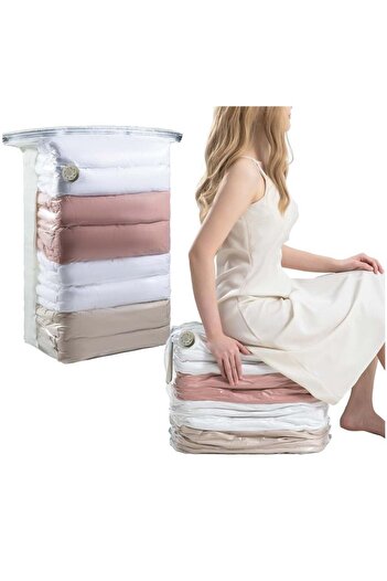 fulina 4PCS Vacuum Storage Bags, Large Compression Sealer Bags, Space Saver Bags for Comforters Blankets