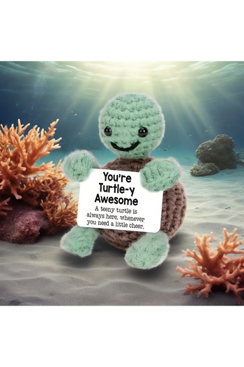 fulina Positive Crochet Animals Turtle - Emotional Support Crochet Gifts for Women Men