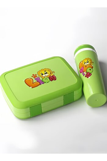 XIUWOO 5 Compartments Lunch Box Water Cup Set Bento Box Sealed Lunch Box With Insulated Bag -Green