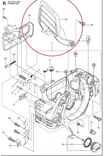 China Brake handle for Husqvarna chainsaw models 135, 140, 435, 440