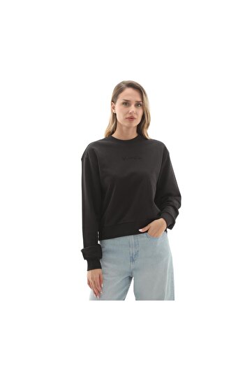 Vans 000Ramblk1-R W Essentıal H-Ft Rlx Crew Women's Sweatshirt Black