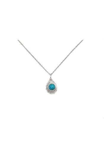 OEM Turquoise pendant, silver plated, handmade