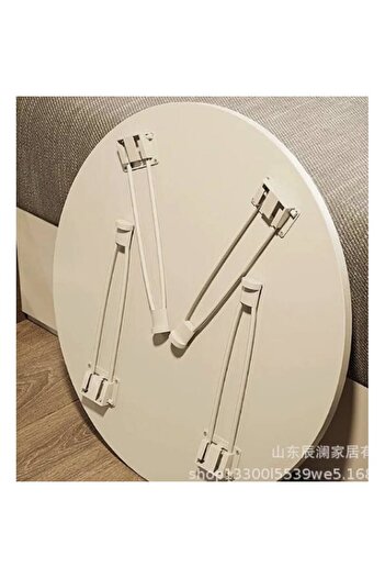 OEM Round coffee table, orange top, folding metal legs, minimalist design (diam: 60 cm x h:31 cm)